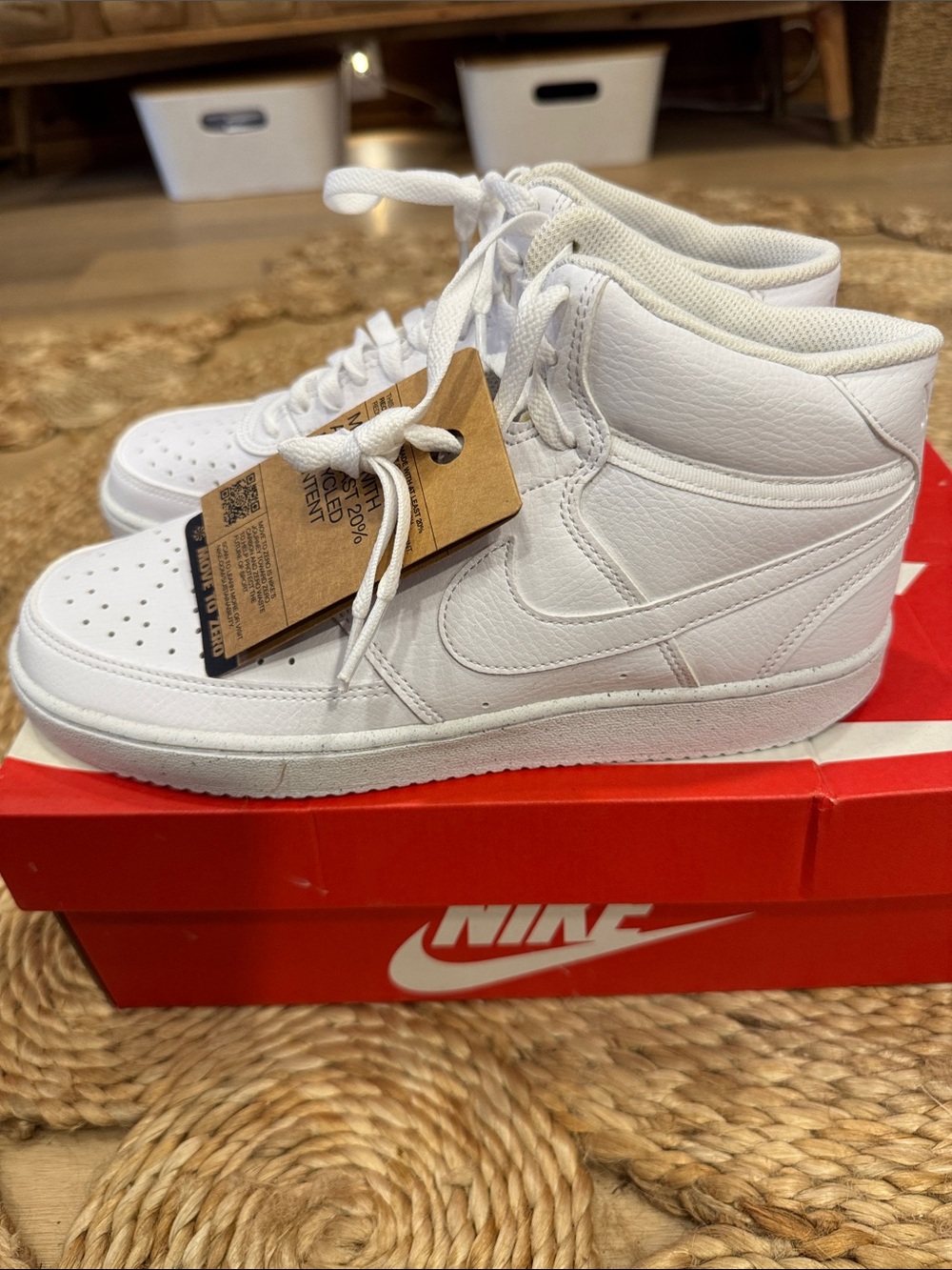 New Nike Court Vision Mid Next Nature White Mens Size 8